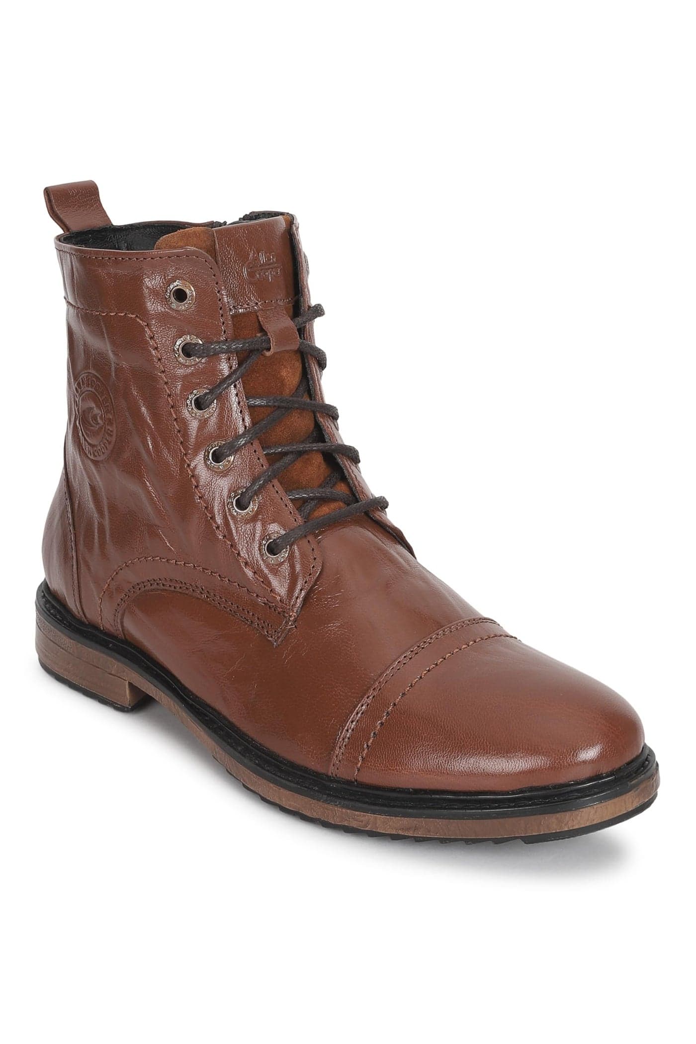 Allen Cooper Men Crumted Leather Boots (910T-10), Tan