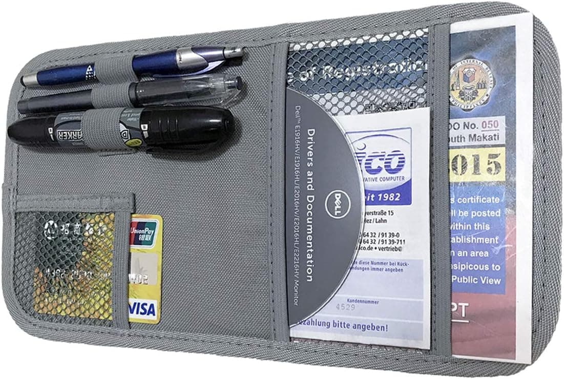 ZugGear Car Sun Visor Organizer - Auto Visor Holder with Document Storage and Pen Holder