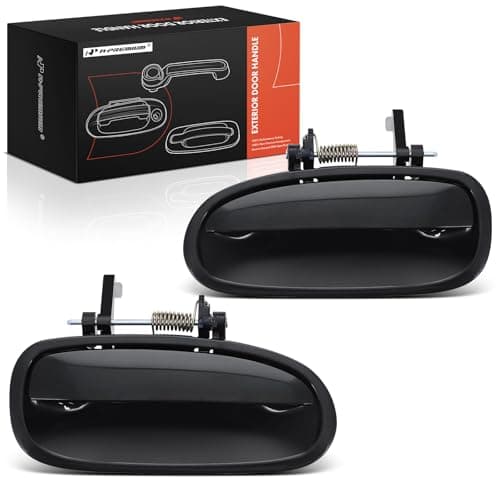 A-Premium Outside Exterior Door Handles Compatible with Honda Civic 1996 1997 1998 1999 2000, Smooth Black, 2-PC Set, Rear Driver and Passenger Side