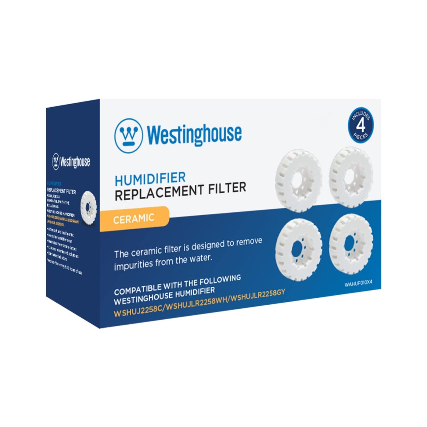 Westinghouse Humidifier Replacement Filter Set of 4 Ceramic Ball Filters with Honeycomb Filtertrap System and Soft and Healthy Mist Maintains Clean and Breathable Air