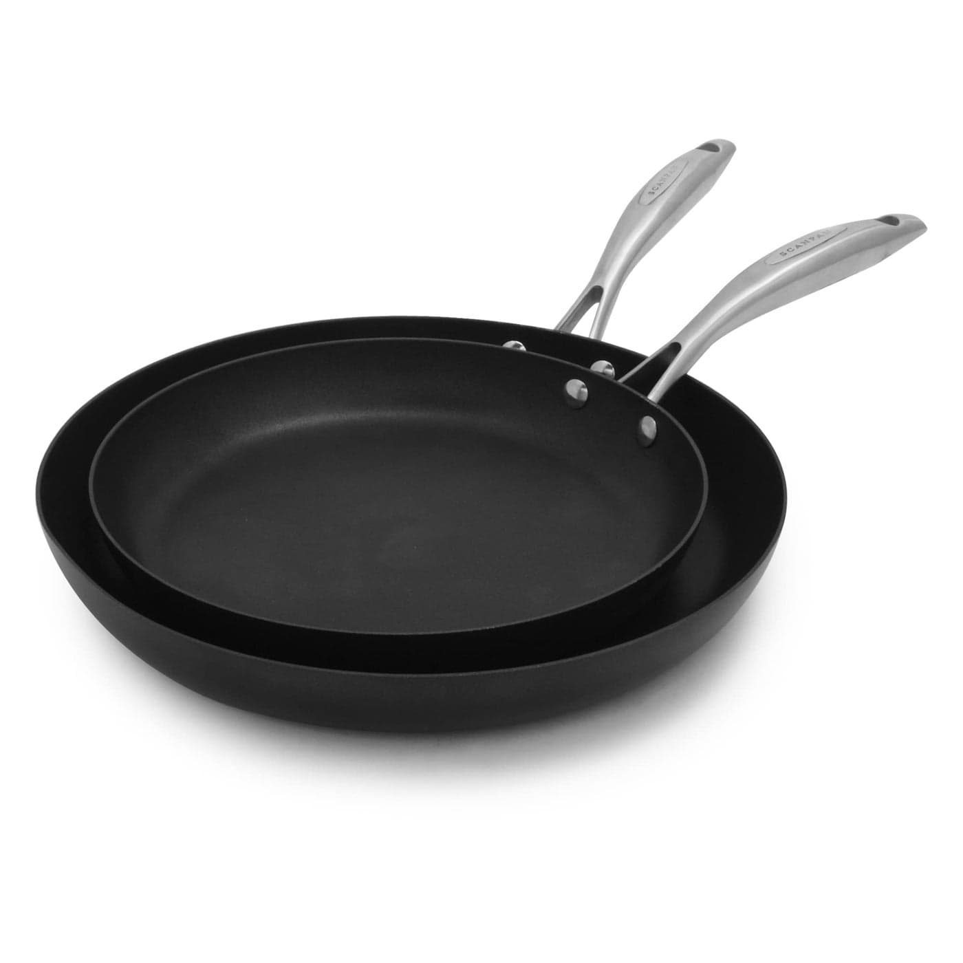 SCANPAN Pro IQ 2Piece Fry Pan Set Includes 95 11 Fry Pans EasytoUse Nonstick Cookware Dishwasher Metal Utensil Oven Safe Made by Hand in Denmark