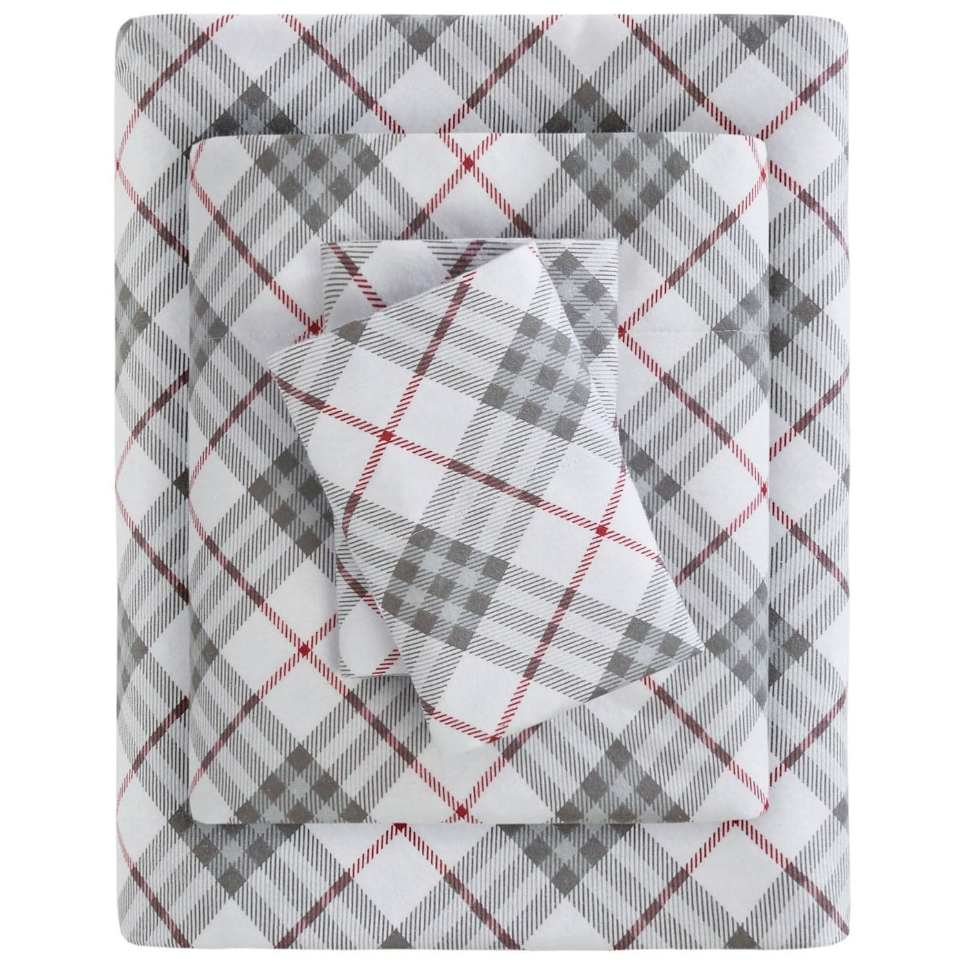 True North by Sleep Philosophy Cozy Flannel Warm 100 Cotton Sheet Novelty Print Animals Stars Cute Ultra Soft Cold Weather Bedding Set Twin XL Red Plaid 3 Piece