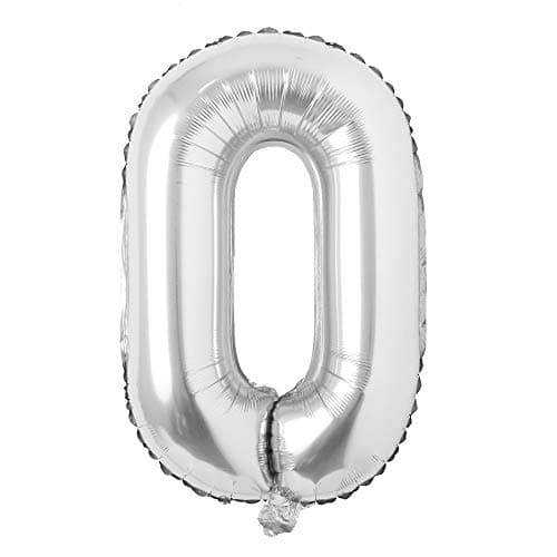 32 inch Letter Balloons Silver Alphabet Number Balloons Foil Mylar Party Wedding Bachelorette Birthday Bridal Shower Graduation Anniversary Celebration Decoration 32 INCH SILVER 0