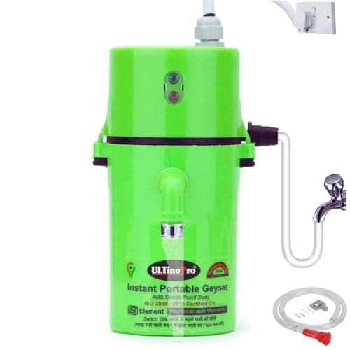 UltinoPro Instant Electric Portable Geyser || ABS Body- Shock Proof || Electric Saving|| (20YEAR REPLACEMENT WARRANTY) (Green)