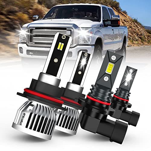 SPBRTBUB LED Bulbs combo compatible with 20012004 FORD F250 F350 F450 F550 LED Bulbs combo 9007HB5 HighLow Beam Bulbs 9145 LED Fog Light Bulbs Pack of 4