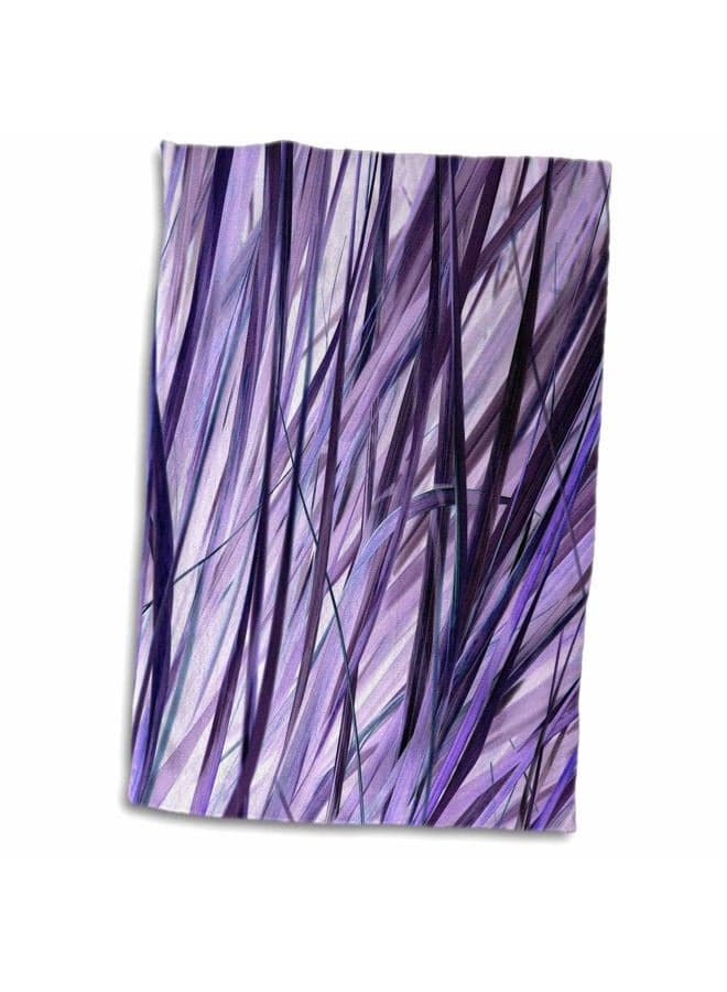 3D Rose Print of Purple Swaying Grasses Hand Towel, 15" x 22"