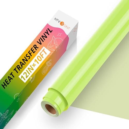 HTVRONT Heat Transfer Vinyl12 x 10FT Lime Green Iron on Vinyl for TShirts HTV Vinyl Roll for All Cutting Machines Heat Press Machine Easy to Cut Weed Vinyl Heat Transfer Lime Green