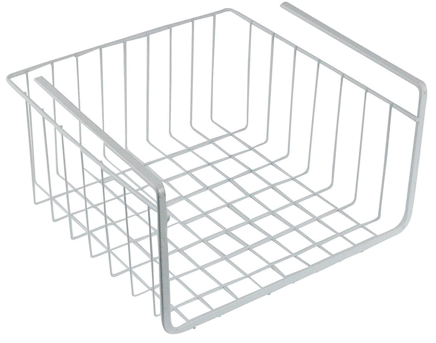 White Wire UnderShelf Storage Basket 10Inch Durable Organization Solution for Kitchen Pantry and Closet