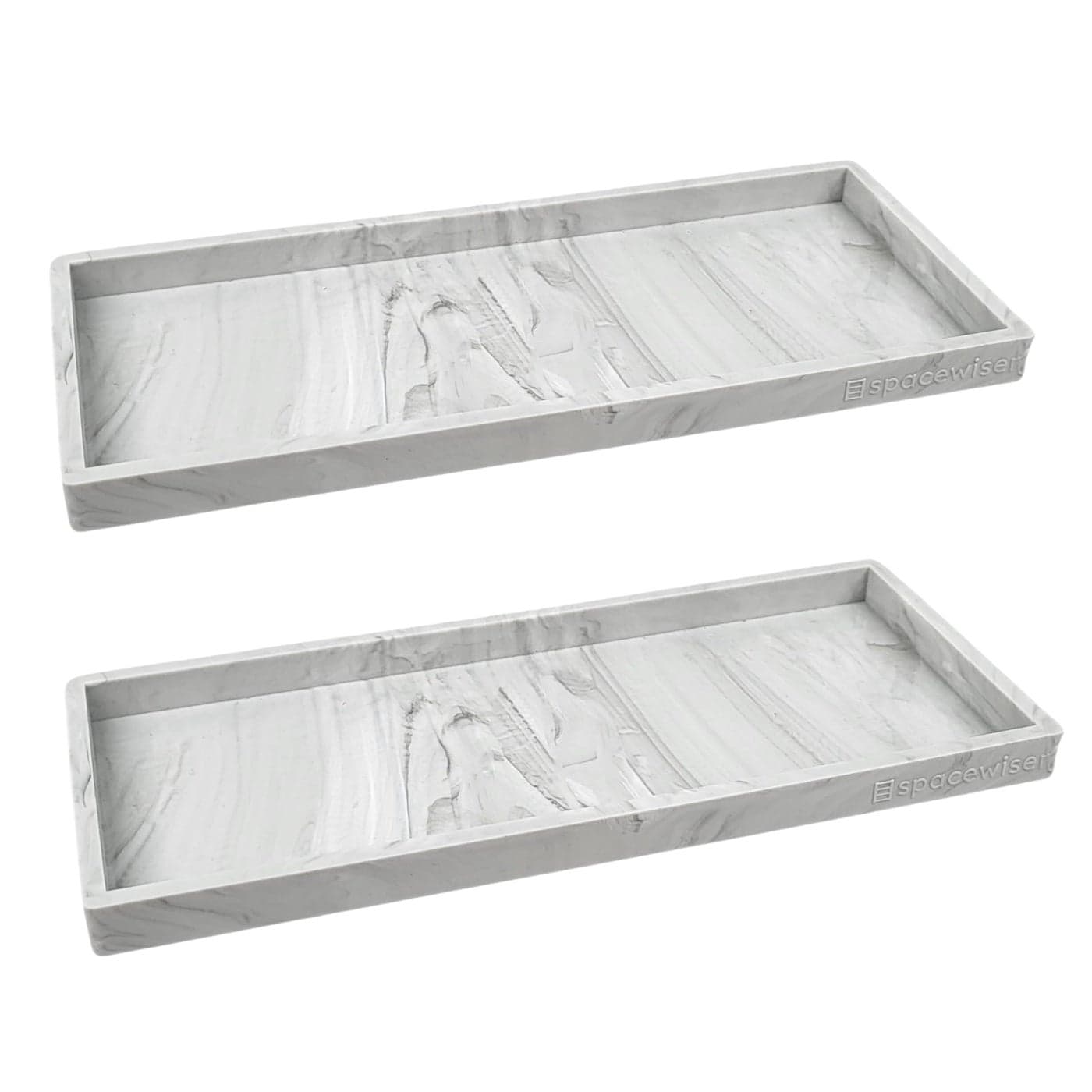 Spacewiser Countertop and Vanity Tray 2 PC Large 117 Silicone Bathroom Trays Counter Organizer Dish Soap Sponge Holder Kitchen Sink Tray Organizer Sink Caddy Toothbrush Key Kitchen Soap Trays