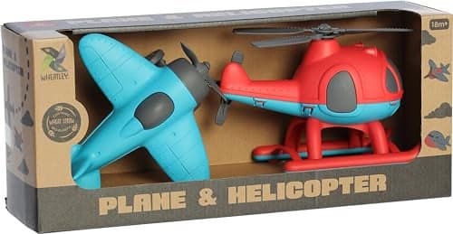 Aurora Toys Versatile Wheatley Plane Helicopter Toys Imaginative Play Unplugged Play Blue 10 Inches