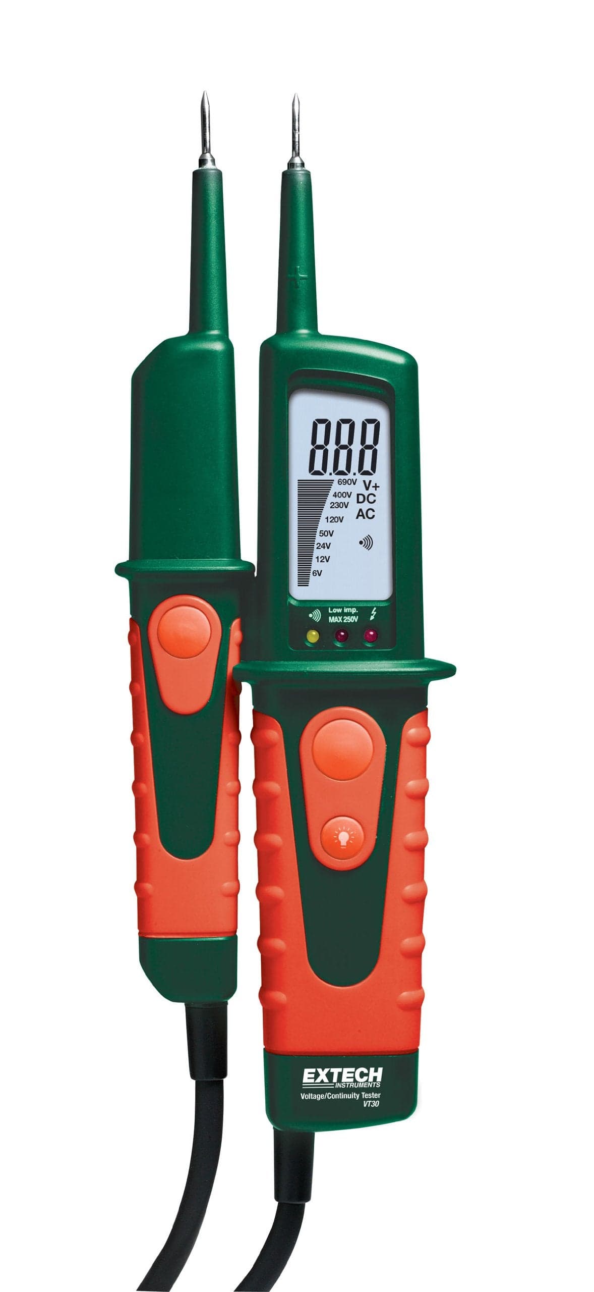 Extech VT30 LCD Multifunction Voltage Tester 12600V ACDC Continuity Phase Rotation Test Builtin Flashlight CAT III600V CAT II1000V Safety Rating