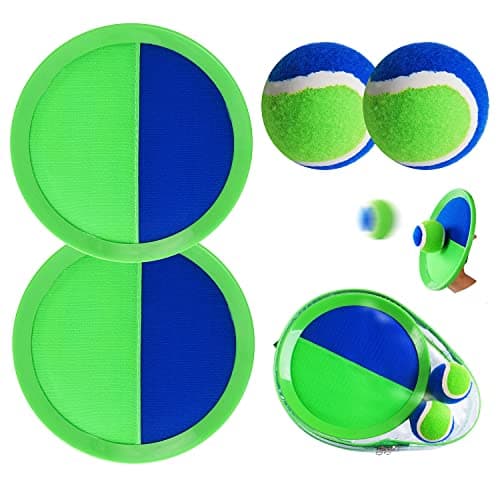 PULEEBO Catch Ball Game for KidsBeach Toys Backyard Lawn Toss and Catch Games Upgraded Version Throw Sticky Balls and Catch Game Toys for Kids Boys Girls Adults Family Outside Gifts