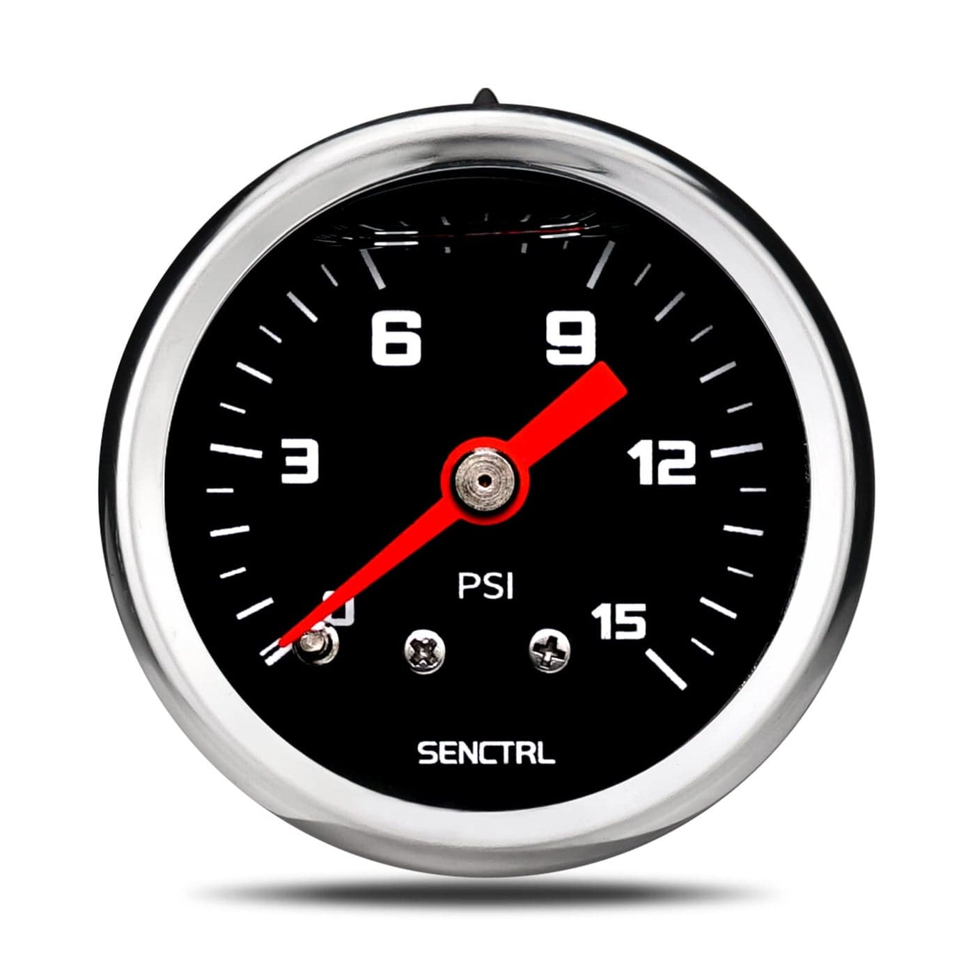 SENCTRL 015 Psi Fuel Pressure Gauge 112 Black Dial 18 NPT Back Mount Silicone Oil Liquid Filled Stainless Steel Case Inline Low Pressure Gauge for Water Oil Pressure Test