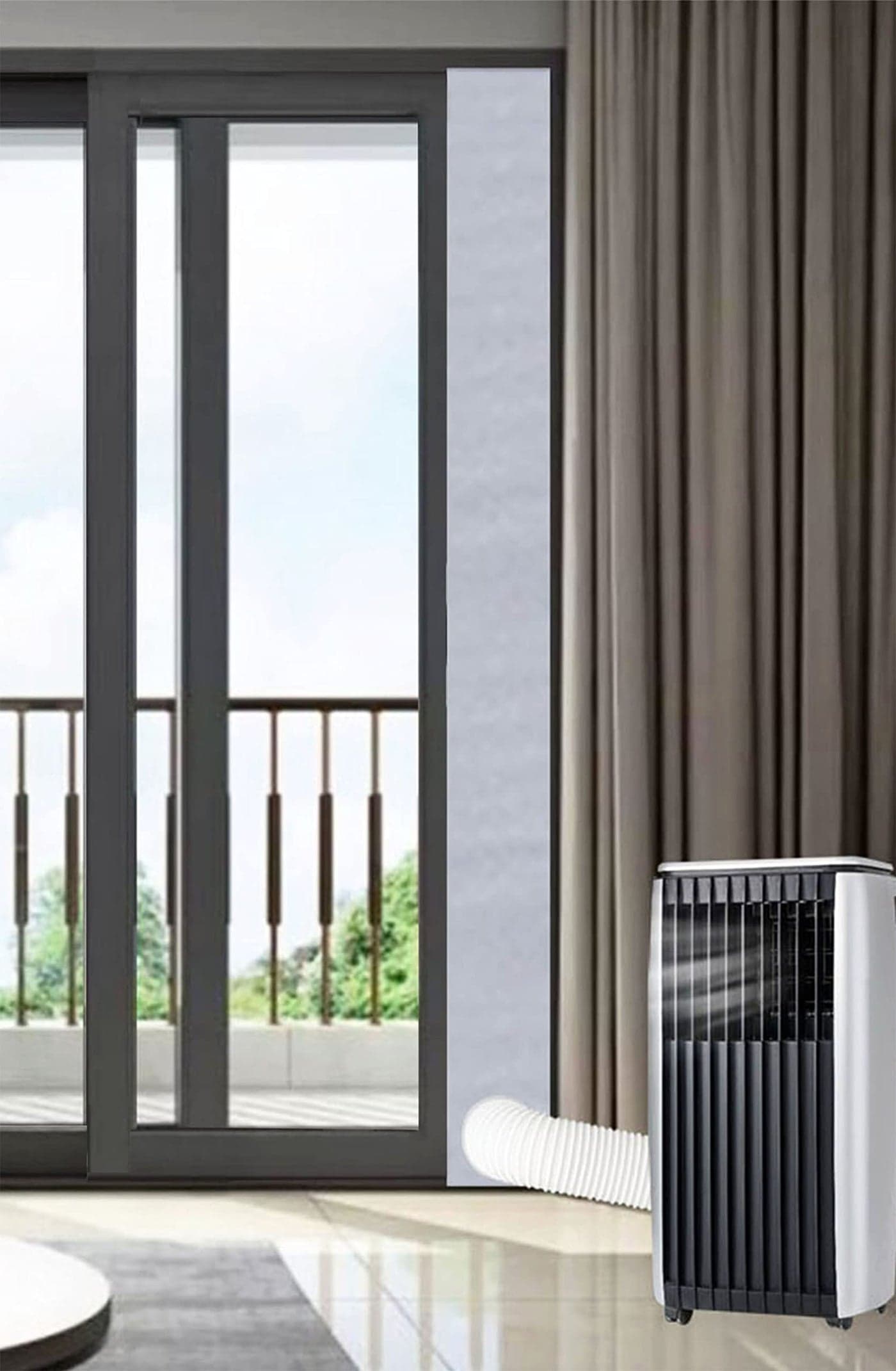 Sliding Door Air Conditioner Vent Kit,Universal Balcony Sliding Door Seal for Portable A/C,Compatible with Height 78inch and 98inch Sliding Door,Suitable for All Single Duct Portable Air Conditioner