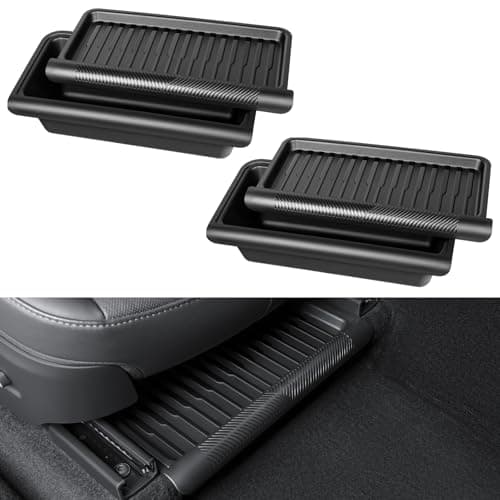 KUNIST 2PCS Under Seat Storage Box for 2026 Tesla Model Y JuniperHidden Organizer Tray Underseat Bins with Lid Cover for 20252026 Tesla New Model Y Juniper Launch Series Interior Accessories