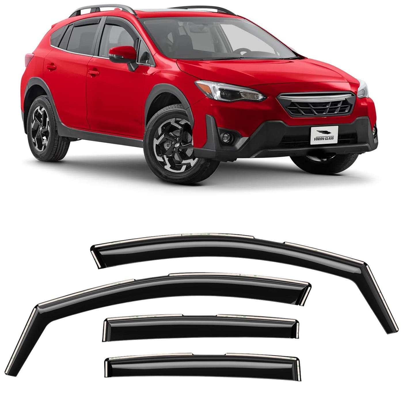 Voron Glass inChannel Extra Durable Rain Guards for Subaru XV Crosstrek 20182023Subaru Impreza 20172023 Hatchback Window Deflectors Vent Window Visors 4 Pieces 200477