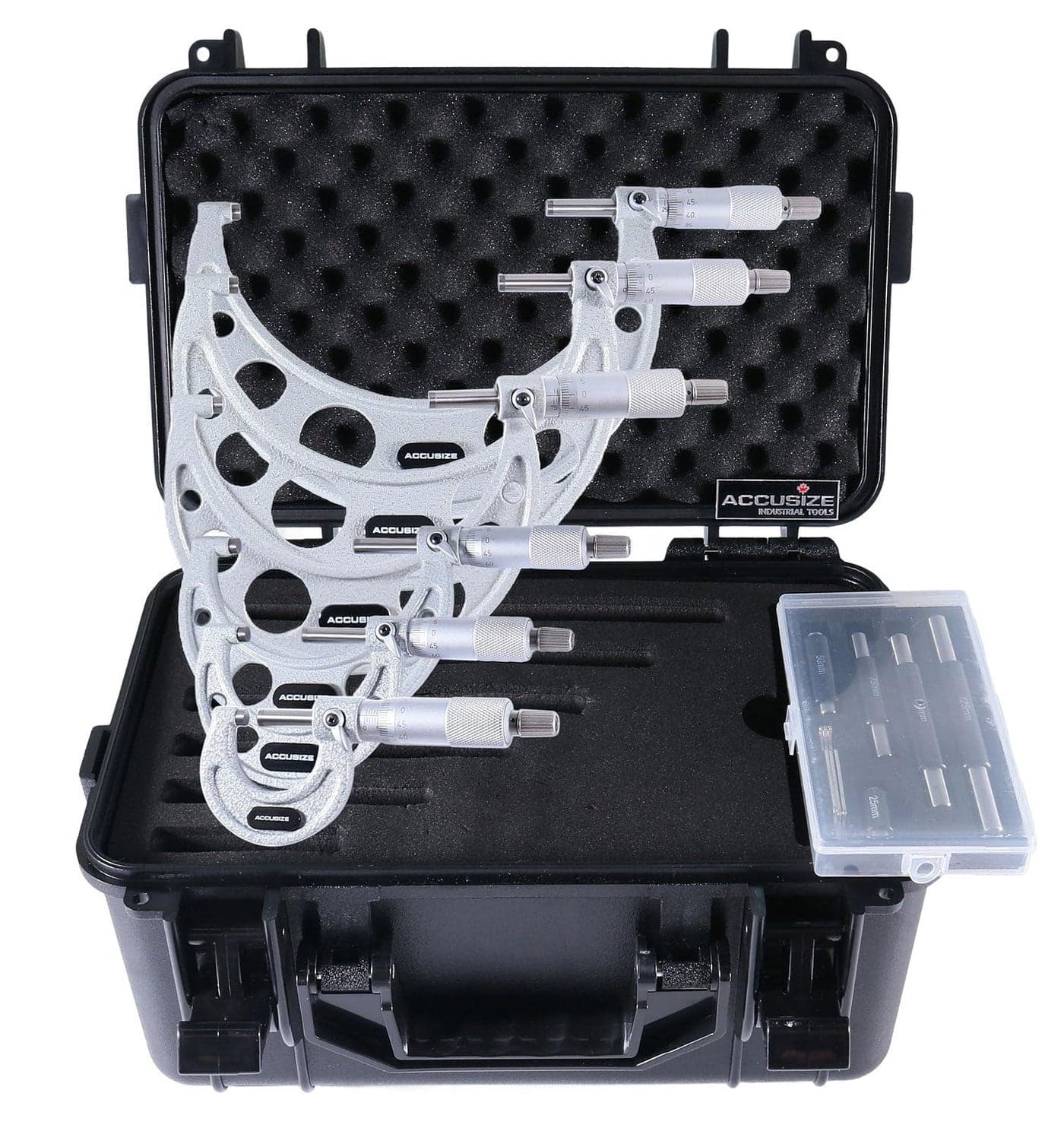 Accusize Industrial Tools 0-150 mm Precision M-Type Metric Outside Micrometer 6 Pc Set, Eg00-9150