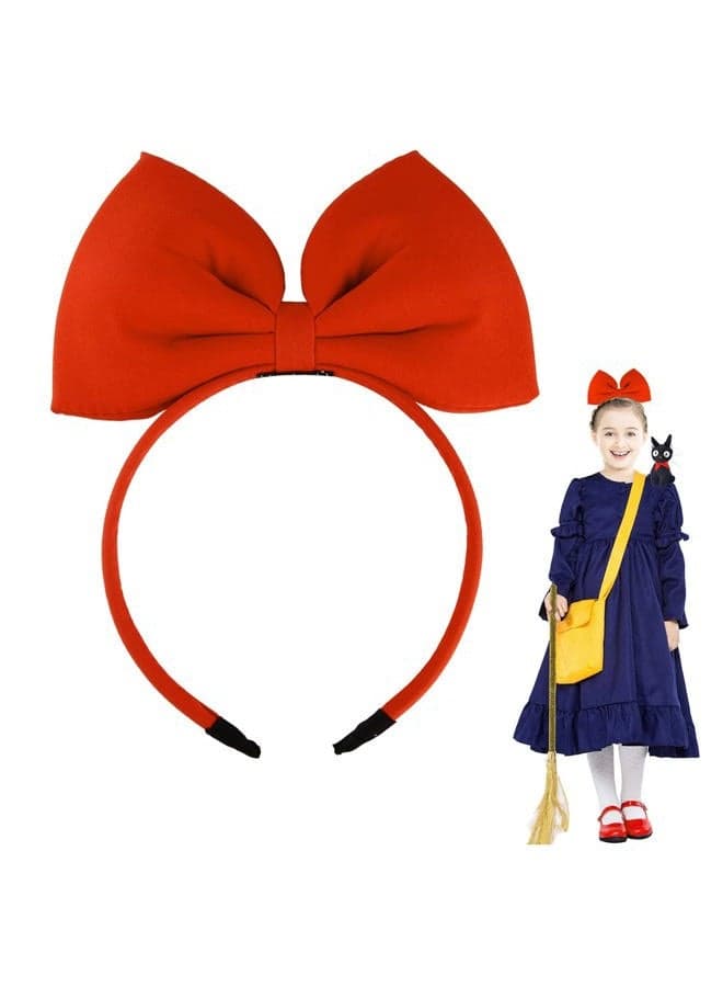 Bow Headbands Headdress for Women and Girls, Perfect Hair Accessories for Kikis Delivery Service Cosplay (Red)