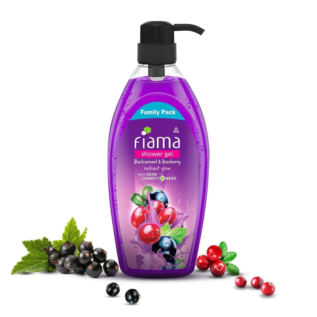 Fiama Body Wash Shower Gel Blackcurrant Bearberry 895 ml Family Pack Body Wash for Women Men with Skin Conditioners for Radiant Glow Suitable for All Skin Types