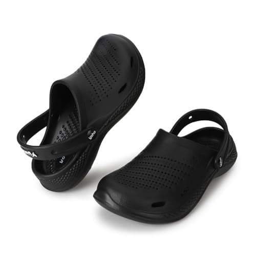 YOHO Classic Women’s Breathable Waterproof Adjustable Clogs | Lightweight | Anti Skid | Classic Black - UK 9