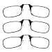 ThinOptics Readers Rectangular Reading Glasses 3 PackBlack 44mm 15