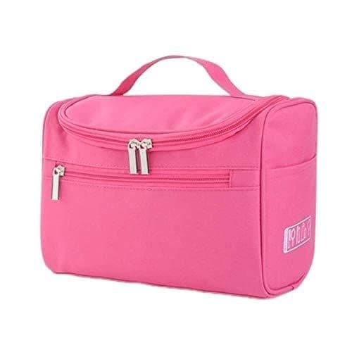 Minnesota Nylon Multifunctional Makeup Bag, Makeup Organiser Cosmetic Pouch, Handy Travel Toiletry Pouch, Makeup Storage Bag Case Household Grooming Kit for Women (Pink)