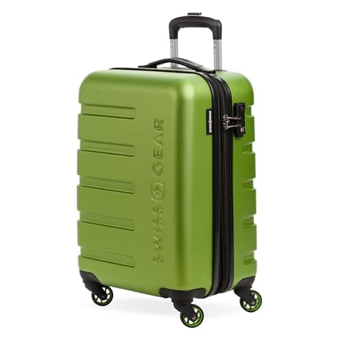 SwissGear 7366 Signature Hardside Expandable Luggage with Spinner Wheels, TSA Lock, Cup-Holder, Green, Carry-On 19-Inch