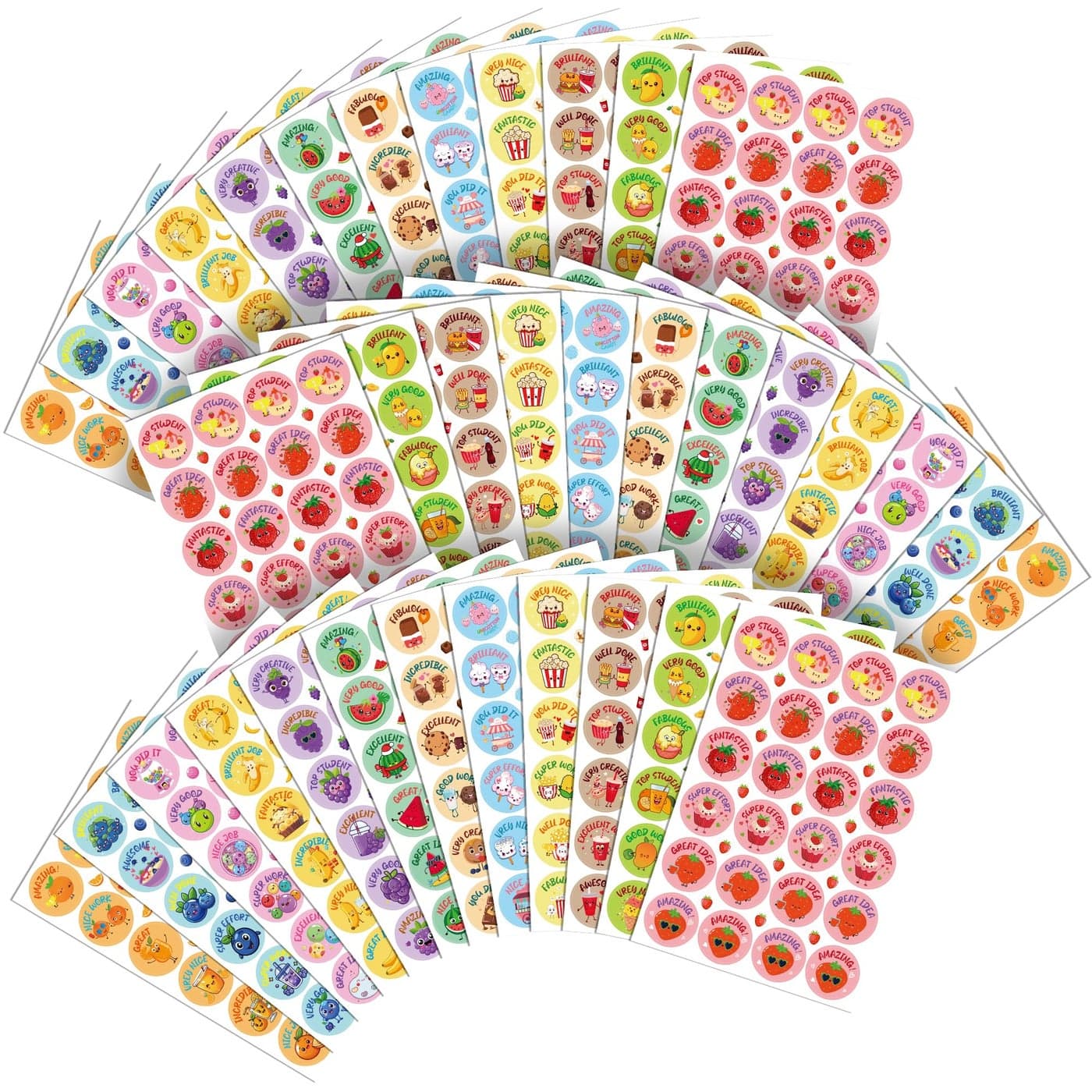 Tageenla Smelly Stickers Scratch and Sniff 864 Pieces 36 Sheets Food and Fruit Scented Stickers 12 Different Scents Positive Reward Sticker for Kid Teacher Student Parent Crafts Holiday Gift