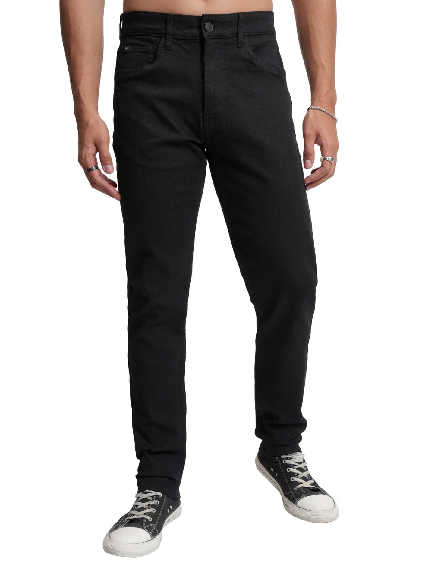 Highlander Men's Slim Fit | Mid-Rise | Jeans for Men | Sleek & Tailored | Minimalistic Design for a Modern Silhouette Light Black