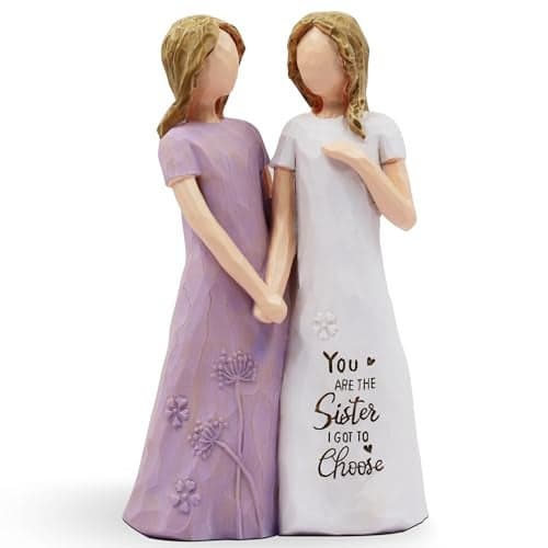 BORLESTA Friend Gifts for Women Gifts for Friends Women Friendship Gift for Women Sister Gifts Friend Sister Birthday Gift Bestie Gift for Women Friend HandPainted Figure Purple