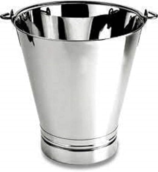 SHOPSIDEX Steel Non Joint Leak Proof Bucket Multipurpose Balti with Handle for Kitchen Home 15 Litter