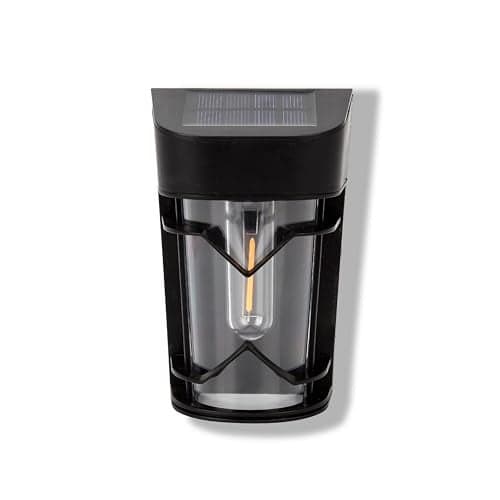Dylect® Eco Solar Wall Lantern Light for Home Décor, Doorway, Balcony, Soft Amber Glow, Upto 10Hr Runtime, IP44 Waterproof, ABS-Built (2000K, Yellow)