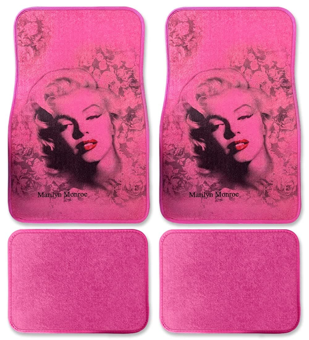 Pink Marilyn Monroe Print Design Carpet Car SUV Truck Floor Mats 4 PCS