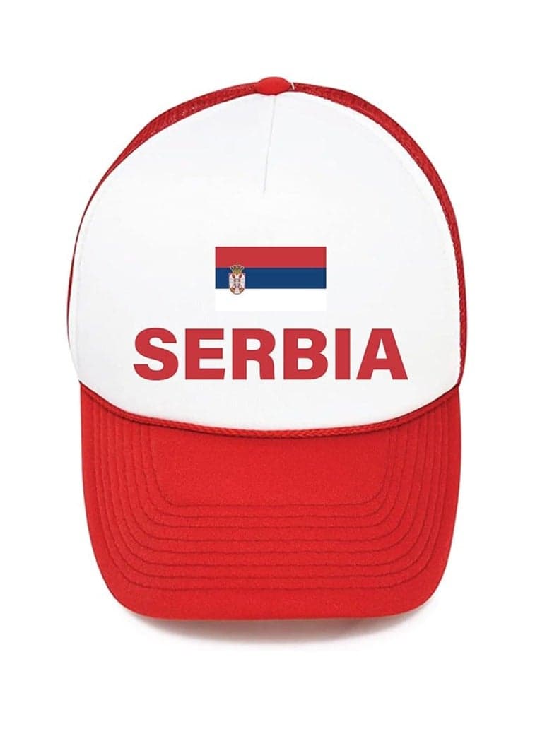 Serbia Sports Cap With Adjustment Plastic Snap Closure For Men And Women