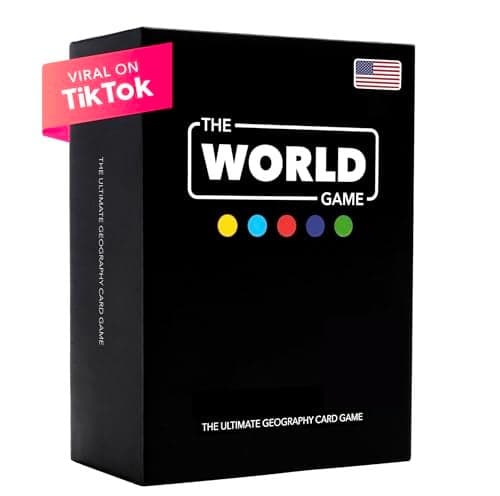 The World Game - Geography Card Game - Educational Games for Kids, Family and Adults - Cool Learning Gift Idea for Teenage Boys & Girls 8-12 with Map
