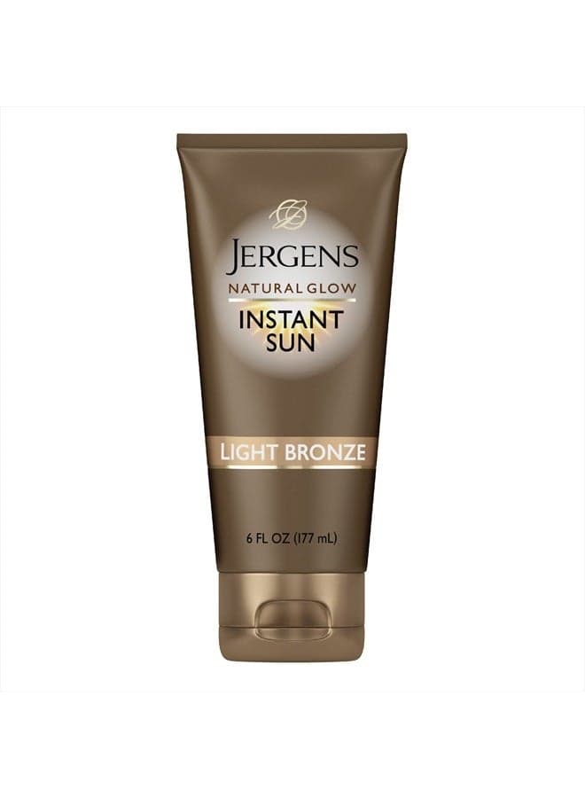 Natural Glow Instant Sun Self Tanner Moisturizer + Bronzer, Lightweight Sunless Tanner Moisturizer for a Sunkissed Natural Glow, Light Bronze, 6 Ounce