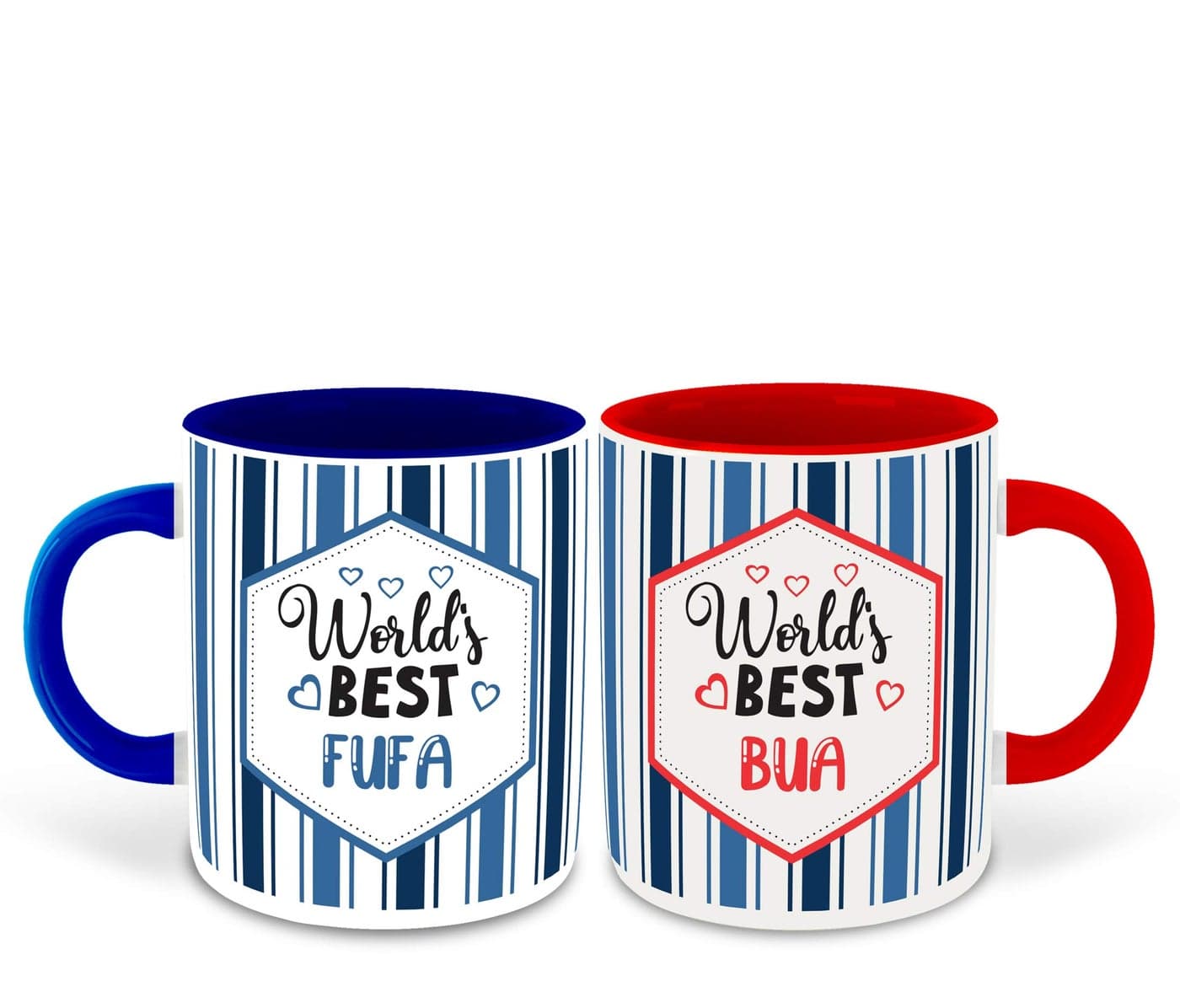 WHATS YOUR KICK Fufa and Bua Inspired Dark Blue & Red Inner Colour Set of 2 Coffee Mug- Fufa Ji, Bua Ji, Best Quotes, Happy Birthday, Best Couple Quotes, Unique Gifts (Fufa & Bua)