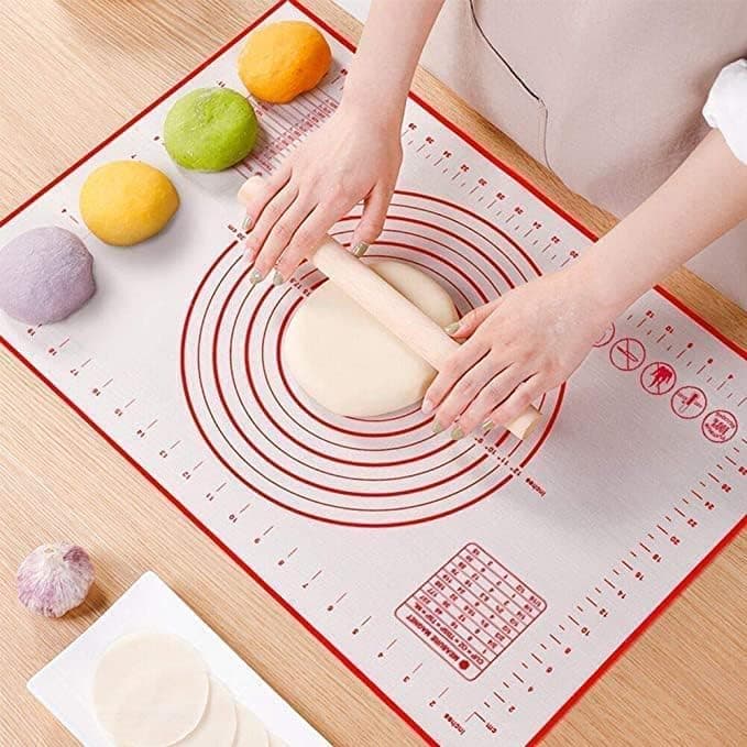 GLOSSOM Thick Non Stick Baking Mat Fondant MatCounter MatDough Rolling Mat Oven Liner Pie Crust Mat Silicone Pastry Mat for Baking Dough Rolling Mat40cm x 60cm Pack of 1 Multicolor