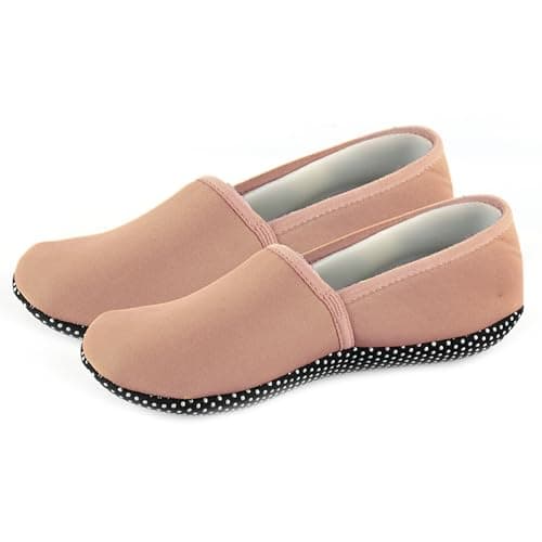 Footmate Ankle Length Slipper Socks For Men & Women - 2 Pair Pack, Cotton Blend House or Floor Socks with Anti-Skid Rubber Grip, Booties For Indoor Use - Brown, (Size - 9 to 11 Feet)