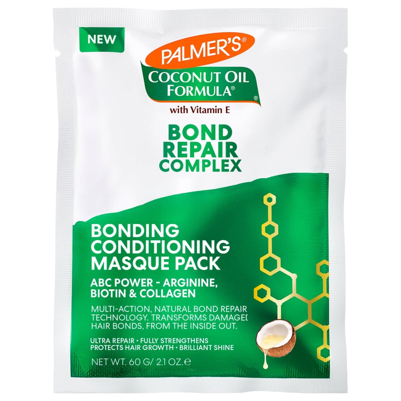 Palmers Amino Bonding Complex Hair Mask Intense Conditioning Masque Pack with Coconut Oil Vitamin E Heat Protectant Anti Frizz Adds Shine Protects Hair Growth All Hair Types 21 oz packette