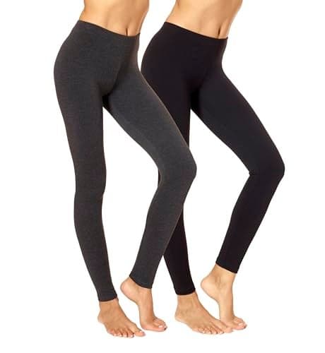 No Nonsense Womens Cotton Legging BlackCharcoal Grey2 Pair Pack