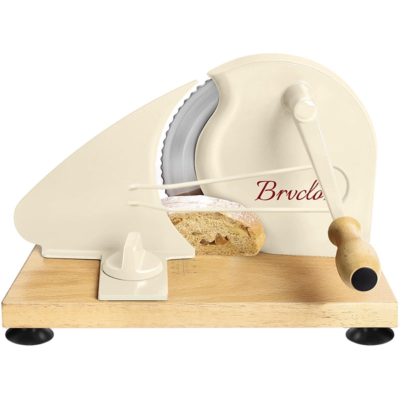 UpgradedManual Bread Slicer for Homemade Sourdough BreadMetal Guide Adjustable Thickness Hand Crank Bread Slicer with Scale Line and Suction Cup Sharp Blade Suitable for Sourdough Bread Etc