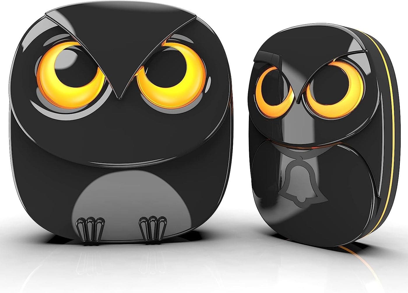 Wireless Doorbell Cute Owl Doorbell Weatherproof IP55 Outdoor Remote Push Button 1000 Feet Long Wireless Range 1 Receiver 1 Transmitter Black