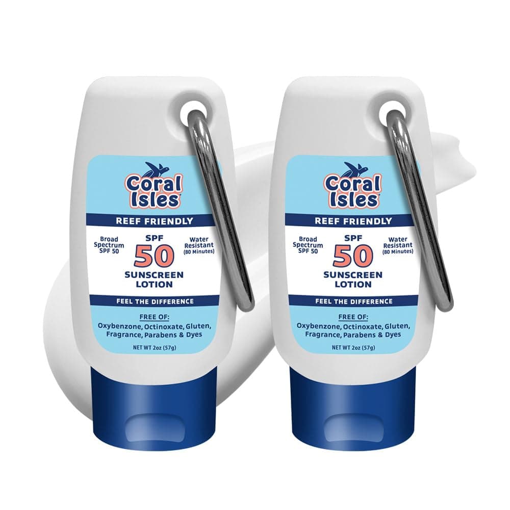 | Reef-Friendly | SPF 50 Sunscreen Lotion | Broad Spectrum Sunburn Protection | Hawaii Compliant as Reef Safe Sunscreen | No Oxybenzone or Octinoxate | 2 Fl Oz Each (2-pack)