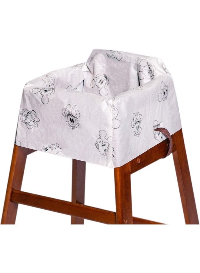 J.L. Childress Disney Baby by Disposable Restaurant High Chair Cover Individually Wrapped for Travel Convenience, Mickey and Minnie, 12 Count