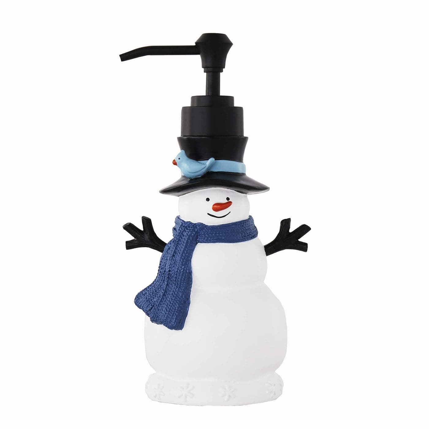 SKL Home Christmas Winter Friends Snowman Soap Dispenser for BathKitchen Gift Blue