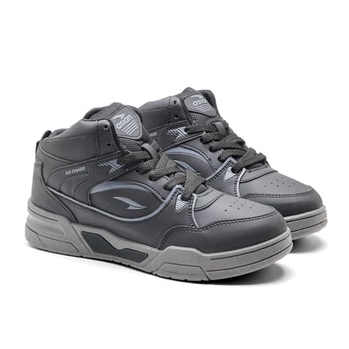 ASIAN Tango-11 Men’s High Top Sneakers | Stylish & Lightweight Lace-Up Shoes | Cushioned Sports Sneakers for Men | Best for Casual Outfits, Gym, Daily Use & Streetwear Looks-(Fblkgry)-UK-6