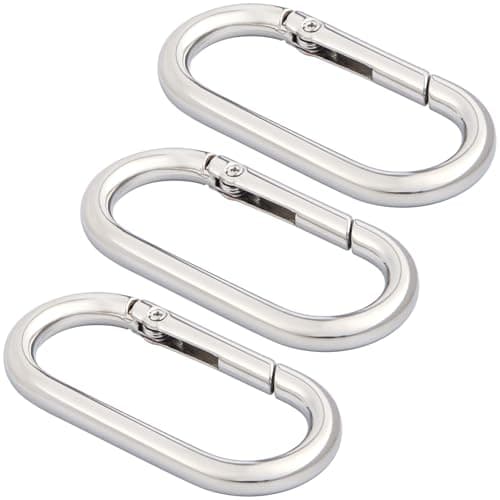 STSTR 3 PCS Oval Spring Ring Clips SilverWhite Metal Keyring Purse Clip Heavy Duty Opening O Ring Carabiner for Keychains Buckle Clasp for Backpacks Purse Keys Bag Strap 197 094 Inch