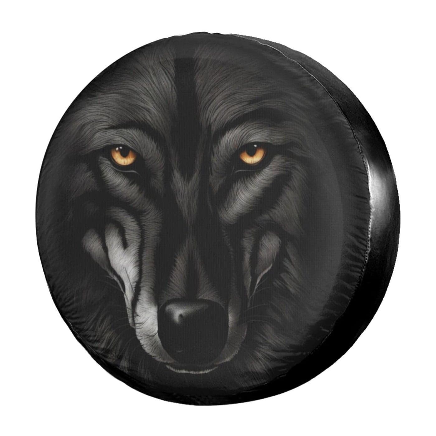 Delerain Spare Tire Cover Black 3D Wolf Wheel Covers Waterproof DustProof UV Sun Universal Fit for Trailer RV SUV Truck and Many Vehicle 17 Inch for Diameter 3133