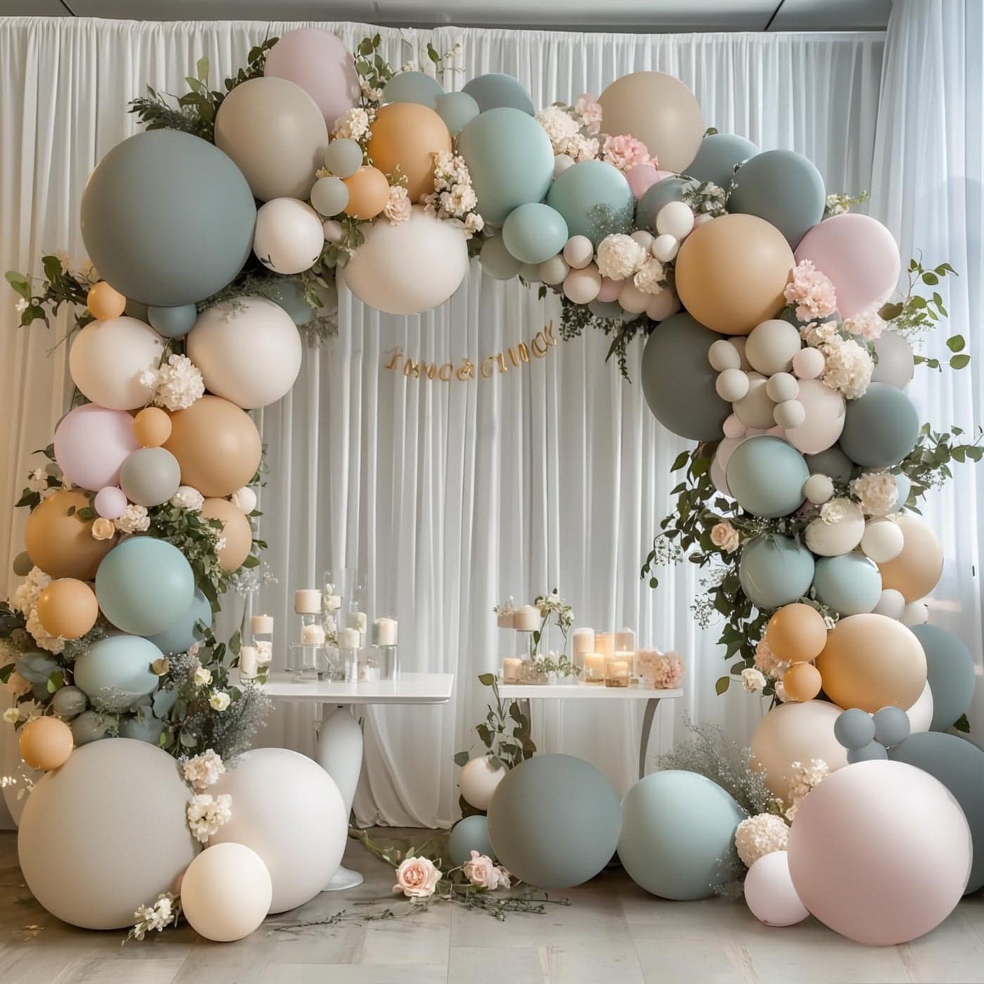 Dusty Green Nude Pink Balloons Arch Kit Double Stuffed Pastel Balloon Arch Dark Light Green Blush Nude Cream White Sand Tan Pink Balloons for Wedding Birthday Party Woodland Decorations